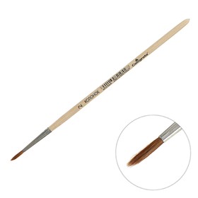 Кисть Колонок Круглая №2 (диаметр обоймы 2 мм; длина волоса 12 мм), деревянная ручка, Calligrata