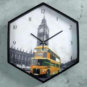 Часы настенные, серия: Город, "Желтая субмарина", шестиугольные, 34х39 см