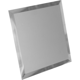 Квадратная зеркальная серебряная матовая плитка с фацетом 10 мм, 100х100 мм