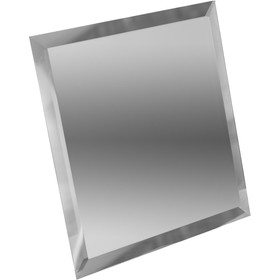 Квадратная зеркальная серебряная плитка с фацетом 10 мм, 100х100 мм