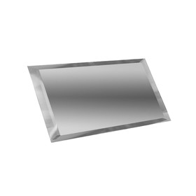 Прямоугольная зеркальная серебряная плитка с фацетом 10 мм 480х120 мм