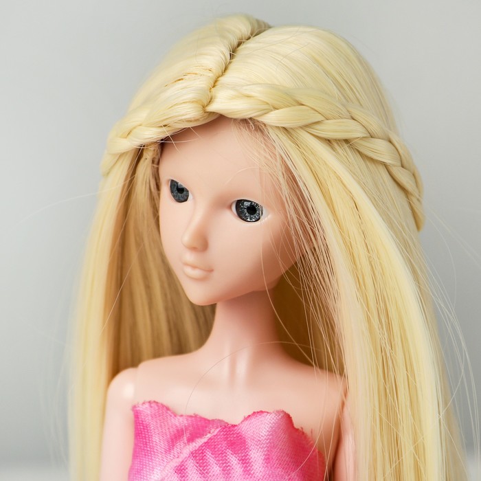 Волосы для кукол «Прямые с косичками» размер маленький, цвет 613А