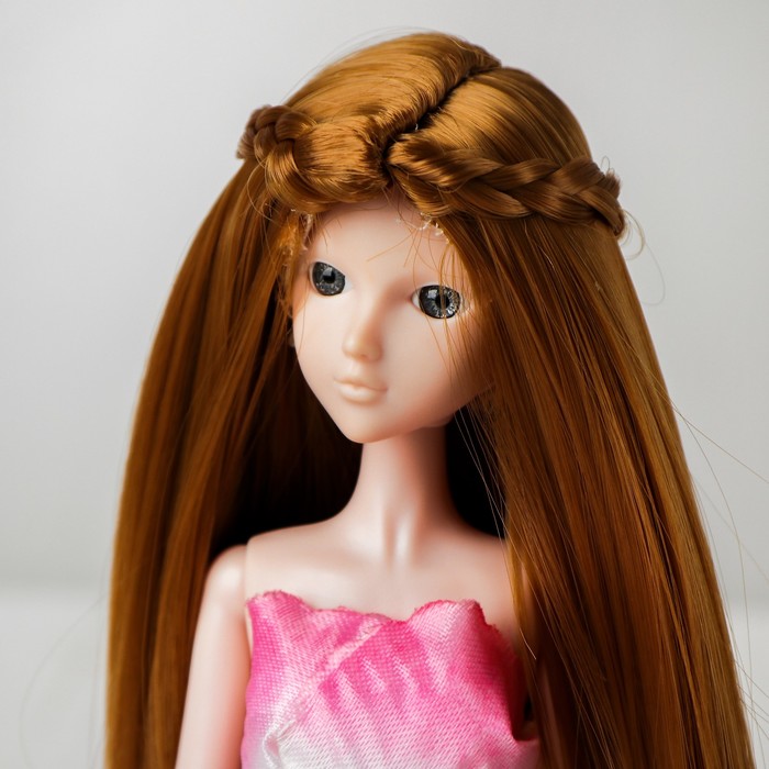 Волосы для кукол «Прямые с косичками» размер маленький, цвет 16А