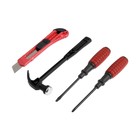 The LOM tool set, 4 pieces, hammer, screwdriver, knife construction
