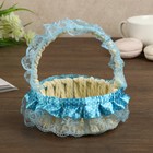 Basket decorative "Polka dot" blue ruffle 13х11х11 cm
