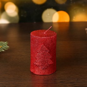 Свеча новогодняя "Ёлка" 6х8,5, рубиновая
