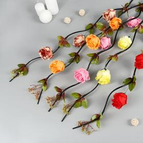 Декор ветка "Роза волнистая с веточками" 150 см, микс