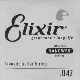 A separate string for the acoustic guitar Elixir 15142 nanoweb bronze 80/20, .042