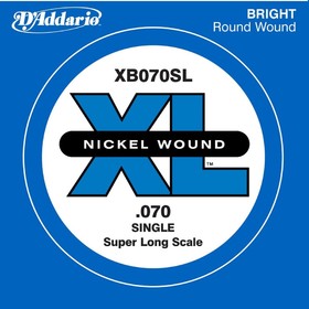 Отдельная струна для бас-гитары D'Addario XB070SL Nickel Wound никелированная, .070, Super Long   45