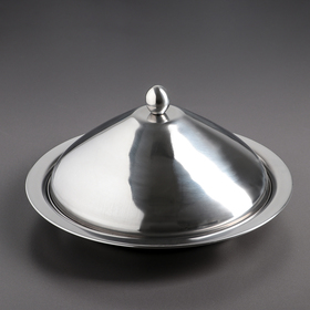 Тарелка-баранчик для подачи, 34×16 см, цвет серебряный