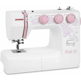 Швейная машина Janome Pink 25, 60 Вт, 25 операций, автомат,бело-розовая