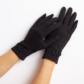 Перчатки женские "Бантик", размер 17, цвет чёрный