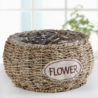 Кашпо для цветов плетёное Доляна «Цветы», 21×21×10,5 см, цвет коричневый - фото 8378415