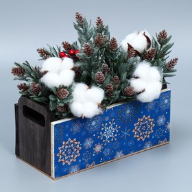 Деревянный ящик с ручками «Снежинка», 24.5 × 5 × 10 см