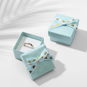 Коробочка подарочная под кольцо "Влюбленность", 5*5 (размер полезной части 4,5х4,5см), цвет голубой