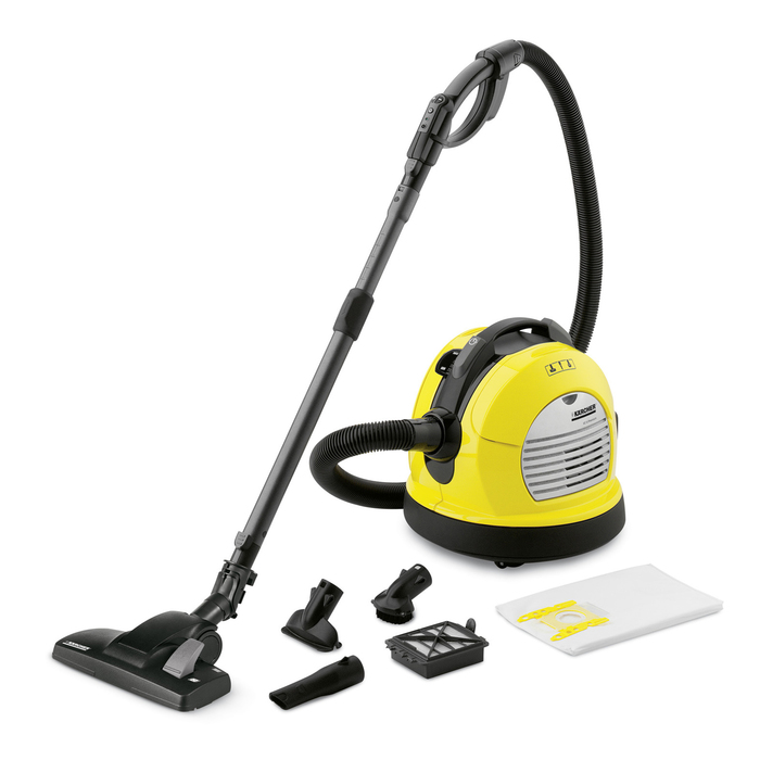 Пылесос Karcher VC 6 Premium, 600 Вт, 4 л, HEPA-фильтр, шланг 2.3 м, чёрно-жёлтый 4614714