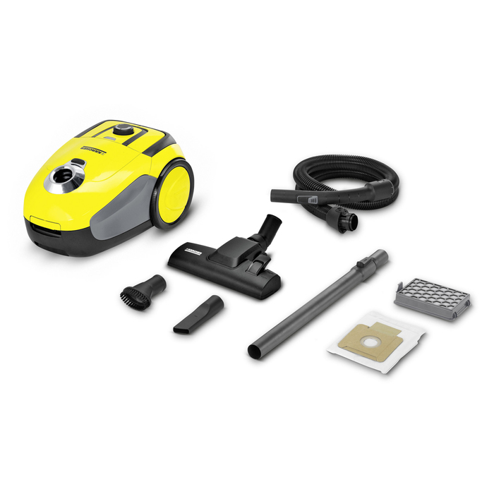 Пылесос Karcher VC 2, 700 Вт, HEPA-фильтр, насадка для пола, шланг 1.5 м, жёлтый 4614711