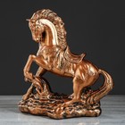 Статуэтка "Конь на дыбах", цвет золотистый, 13х34х36 см - фото 6641611