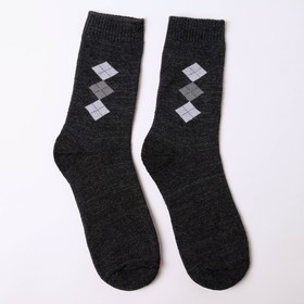 Носки мужские махровые, цвет тёмно-серый, размер 25-27