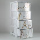 Комод на 4 секции Декор. Белый мрамор, цвет белый - фото 10256410