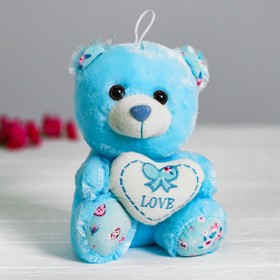 Мягкая игрушка «Медведь с сердцем», цвет голубой в Донецке