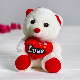 Мягкая игрушка «Мишка с сердцем», цвет красный в Донецке