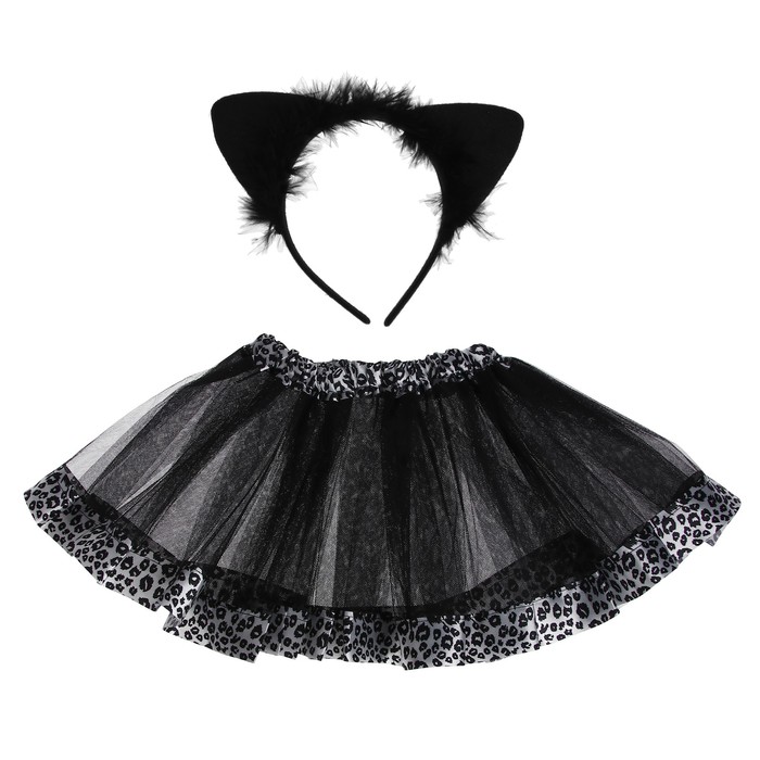 Карнавальный набор «Кошка», ободок, юбка двухслойная, 3-5 лет