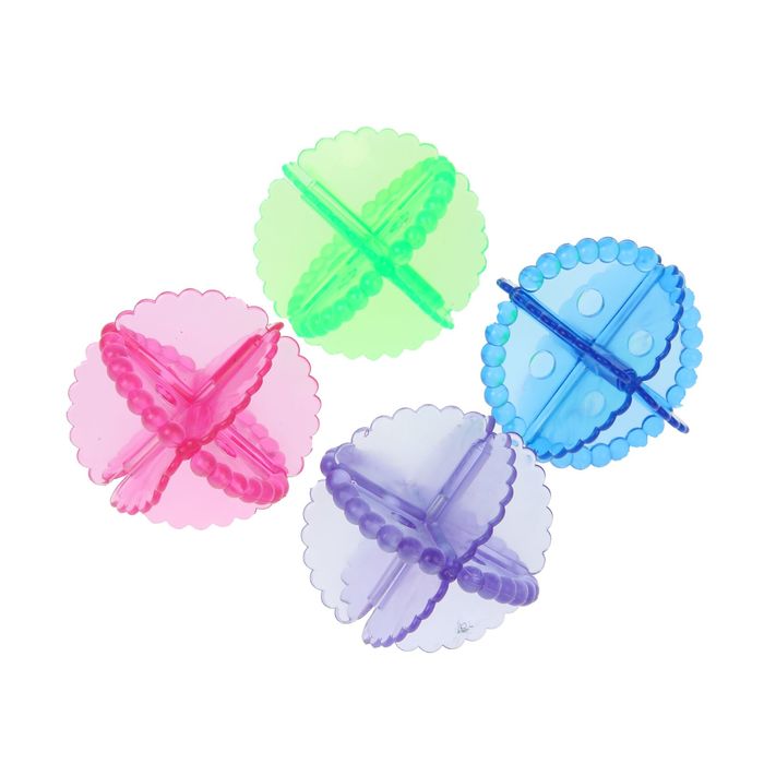 Набор шаров для стирки белья, d=5 см, 4 шт, цвет МИКС - фото 49603