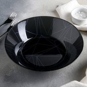 Тарелка глубокая «Линеа Блэк», d=22 см, упрочнённая, цвет чёрный