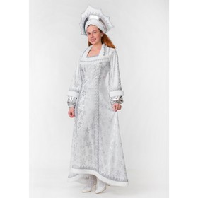 Карнавальный костюм «Снежная Снегурочка», платье, кокошник, р. 50, рост 170 см