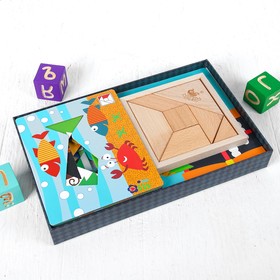 Игрушка развивающая "Тангарам" 4,2×31,5×19,5 см, 15 карточек