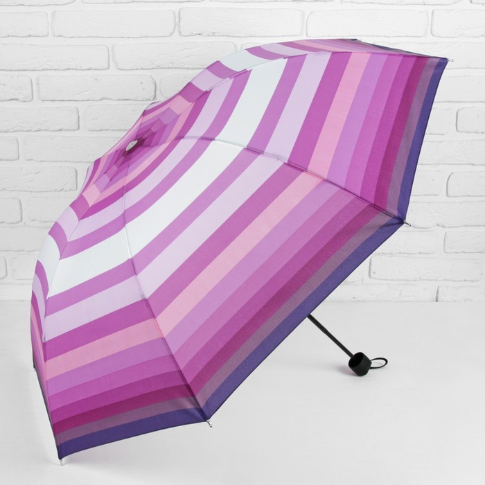Зонт механический "Полоска", R=53см, цвет сиренево-фиолетовый