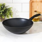 Сковорода-Wok «Традиция», 3 л, d=28 см, пластиковая ручка, антипригарное покрытие, цвет чёрный - фото 730181