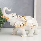 Сувенир керамика "Белый слон с в цирковой попоне с золотом" 15,5х22х8,5 см - фото 1345494