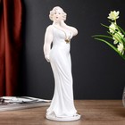 Сувенир керамика "Пышечка в белом платье с золотым бантом" 30,5х9х9 см - фото 955809