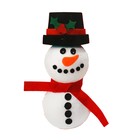 Набор для творчества - создай новогоднее украшение «Снеговик в цилиндре» - фото 730829