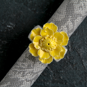 Кольцо для салфеток "Цветок", цвет жёлтый