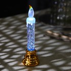 Светодиодная фигура «Свеча на ветру золотистая» 5 × 17 × 5 см, пластик, блёстки, батарейки AG10х3, свечение RGB - фото 1494753