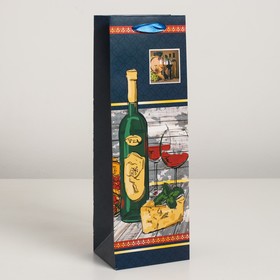 Пакет ламинированный под бутылку, 12 х 9 х 36 см