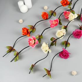 Декор ветка "Роза крупная волнистая" 150 см, микс