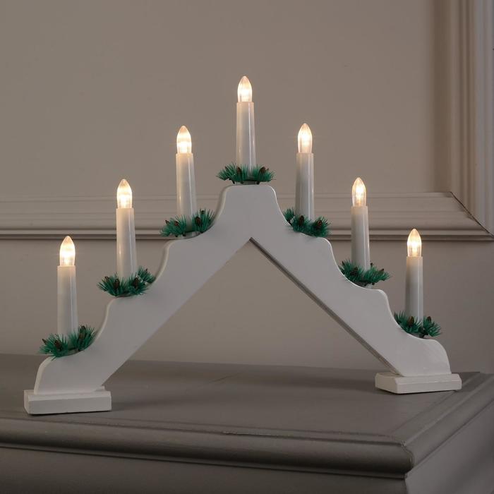 Светодиодная фигура «Рождественская горка» 39 × 29 × 4.5 см, дерево, 220 В, свечение тёплое белое - фото 733833
