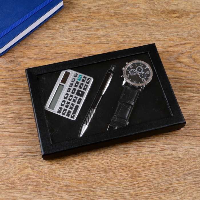 Набор подарочный 3в1 (ручка, часы, калькулятор)