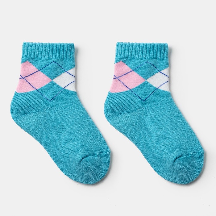 Носки детские махровые, цвет голубой, размер 18-20 (6 пара)