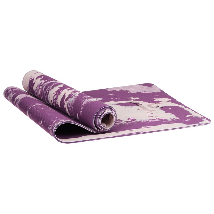Коврик для йоги 183 × 61 × 0,8 см, цвет фиолетовый