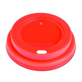 Крышка одноразовая для стакана "Красная" с носиком, 80 мм