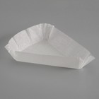 Tartlet, white, triangle shape, 10.2 x 10.2 x 7.5 x 2.5 cm