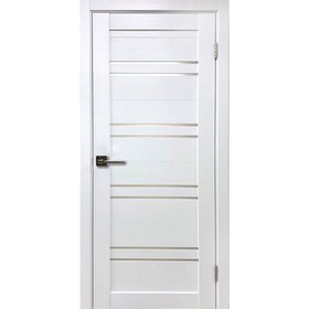 Дверное полотно Х1, 2000 × 600 мм, цвет белый бланко / мелинга / стекло сатин
