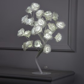 Светодиодный куст 0.45 м, "Розы белые", 24 LED, 220V, БЕЛЫЙ