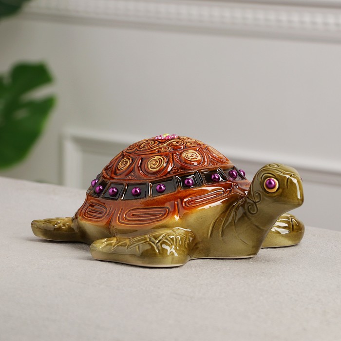 Статуэтка "Черепаха", керамика, 25×21× 9 см, микс