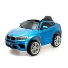 Электромобиль BMW X6M, EVA колеса, кожаное сидение, цвет синий глянец - фото 4632994